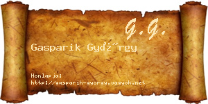 Gasparik György névjegykártya